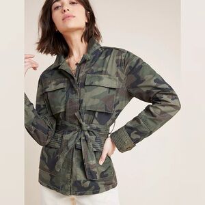 ANTHROPOLOGIE Marrakech Belted Camo Jacket